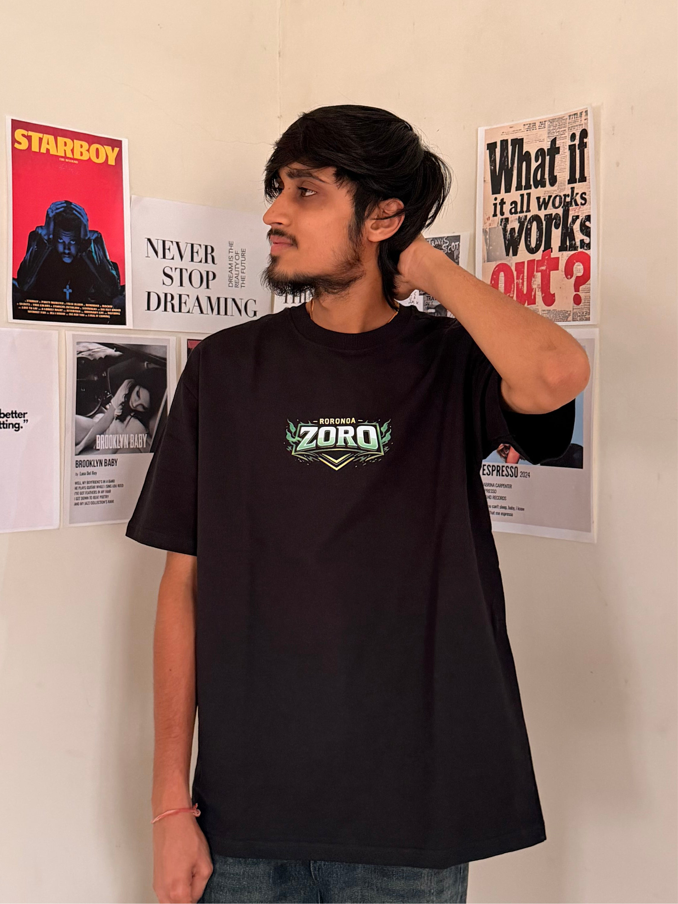 Zoro Anime Back Print Premium Oversized Tee
