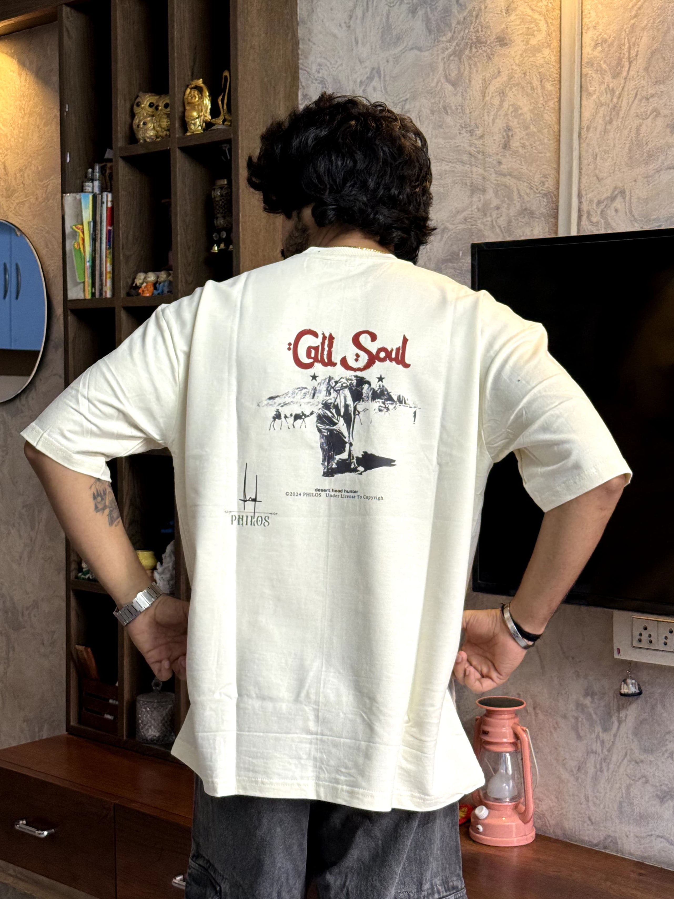 Retro Desert Illustration Oversize Graphic t-shirt